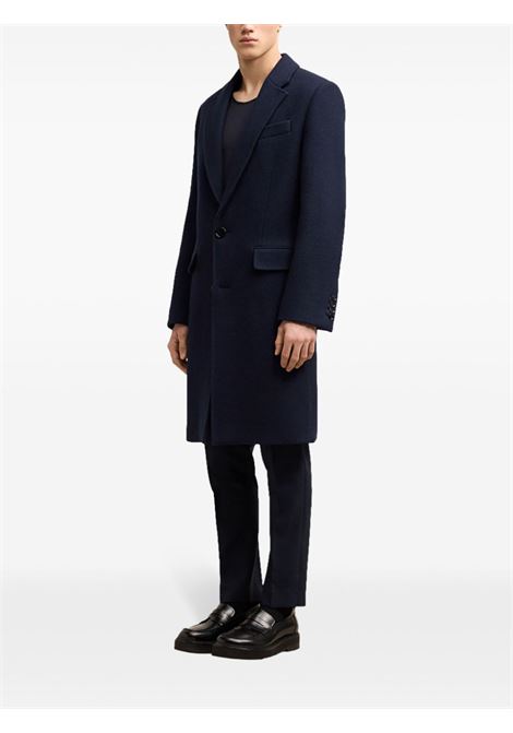 single breasted coat man navy in wool AMI PARIS | HCO010.WV00494011